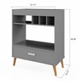 thumbnail image 4 of Ember Interiors Modern Bar Cabinet with Wine Rack, Drawer, Open Shelf Storage, Wooden Legs, Warm-Toned Finish, Gray, 4 of 8