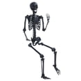 thumbnail image 6 of Happydeer Life Size Imitation Skeleton, 64.96" Black Skeleton with Hanging Hole Full Body Realistic Human Bones with Posable Joints, Halloween Pose Skeleton Prop Decoration, 6 of 6