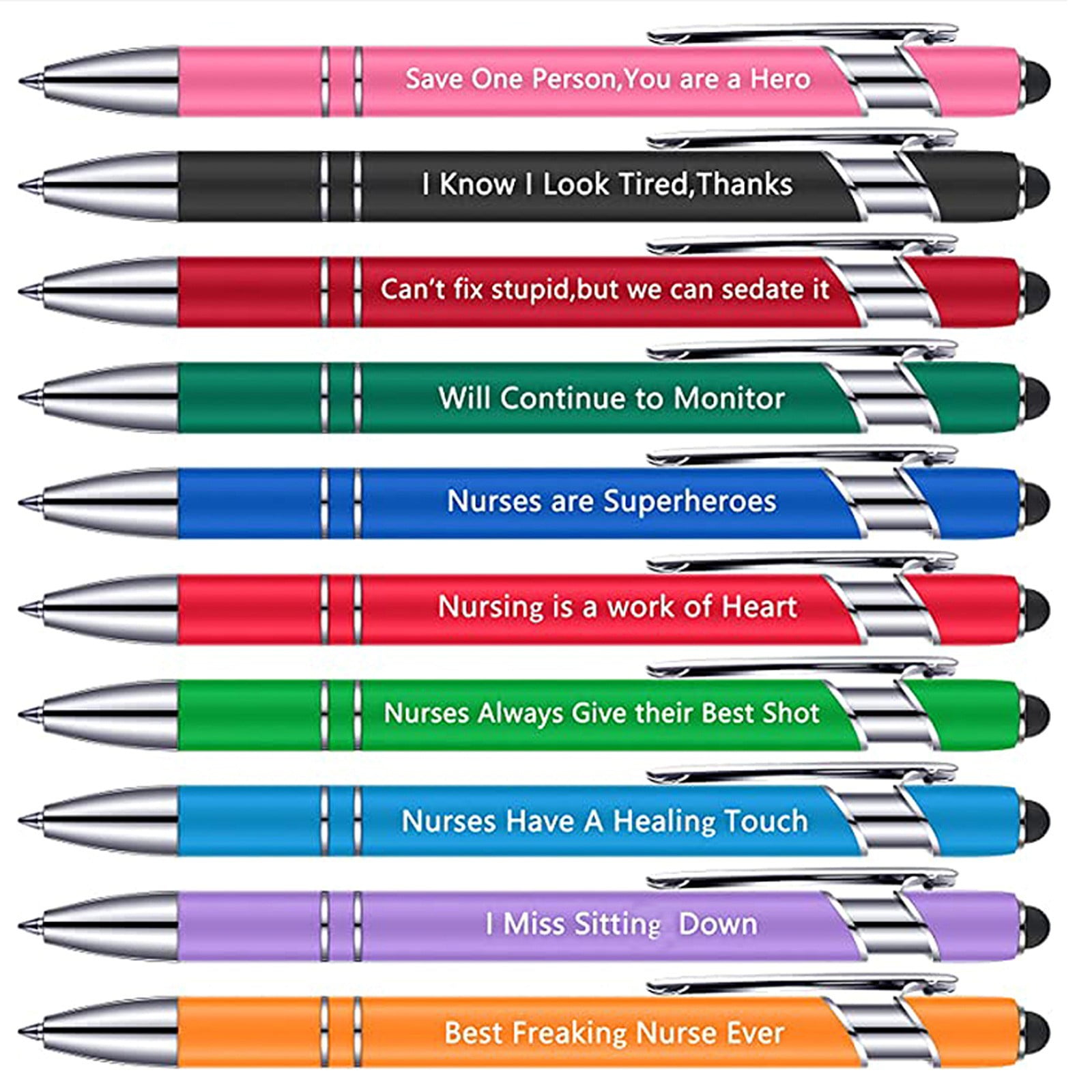 Solivara 10 Pack Inspirational Quotes Ballpoint Pen For Employee Appreciation And Gift 5ml(Black,7.48 in)
