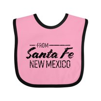 Inktastic From Santa Fe New Mexico in Black Distressed Text Boys or Girls Baby Bib