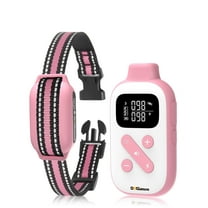 PetJoy Dog Training Collar with Remote,2-in-1 Bark and Shock Collar for Dogs,Automatic Bark Collar with Remote, Dog Shock Collar with Vibration, Beep, Shock and Automatic,Pink