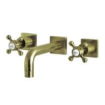 Kingston Brass KS6123BX Metropolitan Double-Handle Wall Mount Bathroom Faucet, Antique Brass