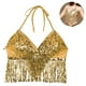 thumbnail image 2 of Top corto para danza del vientre para mujer, top con lentejuelas, top tipo halter, camiseta sin mangas con tiras y espalda descubierta, chaleco sin mangas para disfraz, 2 of 8
