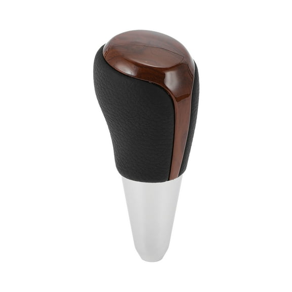 Unique Bargains Gear Shift Knob Automatic - Stick Shifter Knob - for Toyota Prius C 12-17 Faux Leather Black Brown 1 Pc