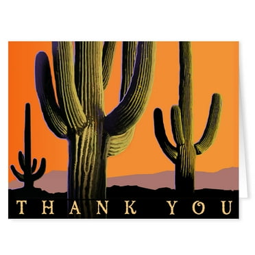 Magnificent Saguaro Cactus Thank You Note Cards - 10 Boxed Set Note Cards