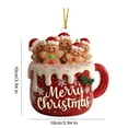 thumbnail image 4 of Shoreew 1/2/3Pcs Merry Christmas Gingerbread Man Family Ornament Red Ceramic Mug Pendant with Frosting Snowflake Patterns, 4 of 6