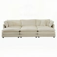 thumbnail image 5 of The Modern U-Shaped Sectional Sofa - 111.42"x 57.44" with Beige Chenille Fabric and 3 Ottoman, 3 Toss & 2 Arm Pillows, 5 of 9