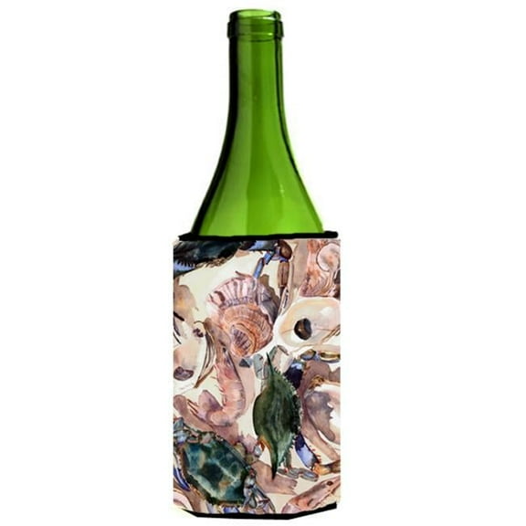 Crab and Oysters Wine bottle sleeve Hugger 24 oz.