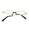 thumbnail image 5 of 5 Pairs of Men Bifocal Gold Metal Reading Glasses 3.00 Rectangular Half Rimless Readers 4.00, 5 of 7