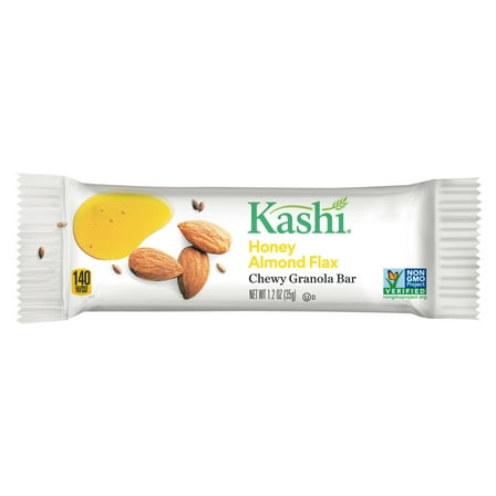 Kashi Vegetarian Honey Almond Flax Chewy Granola Bars, Fiber Bars, 7.4 oz, 6 Count