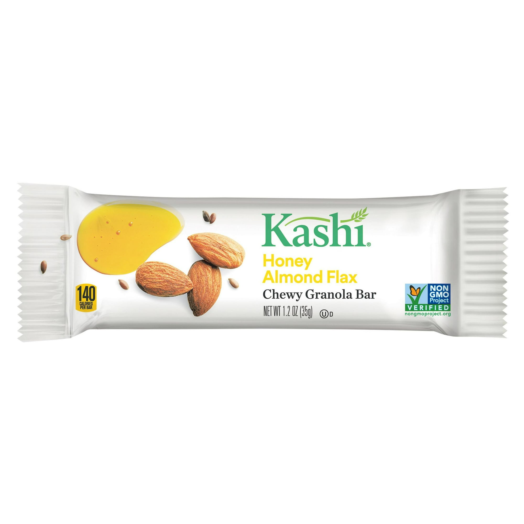 Kashi Vegetarian Honey Almond Flax Chewy Granola Bars, Fiber Bars, 7.4 oz, 6 Count