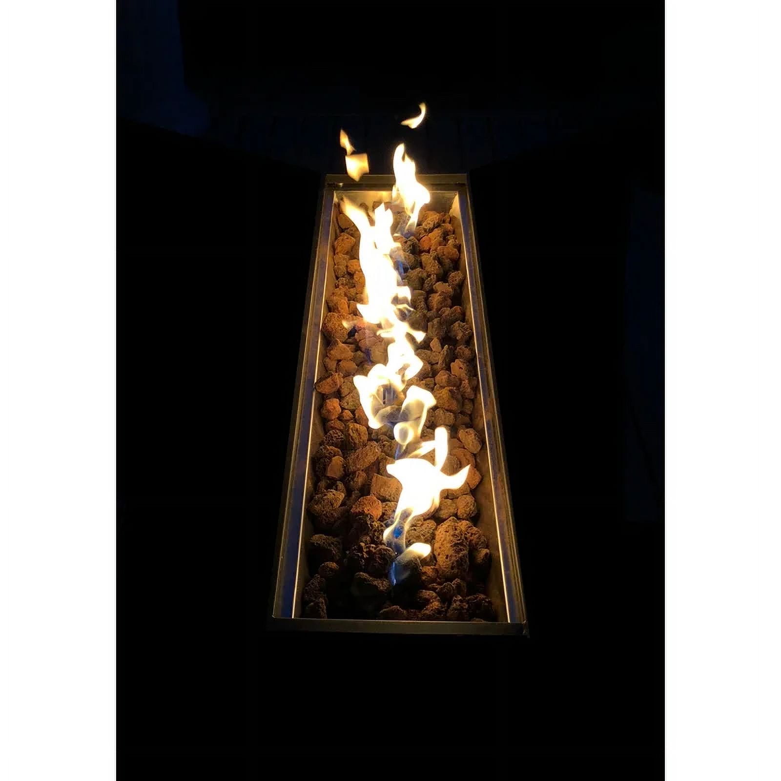 E-Western 25-Inch Steel Outdoor Fire Pit Table with Lid Black for Garden & Outdoor Heating, Stainless Steel, Propane/Natural Gas, Adjustable Flame