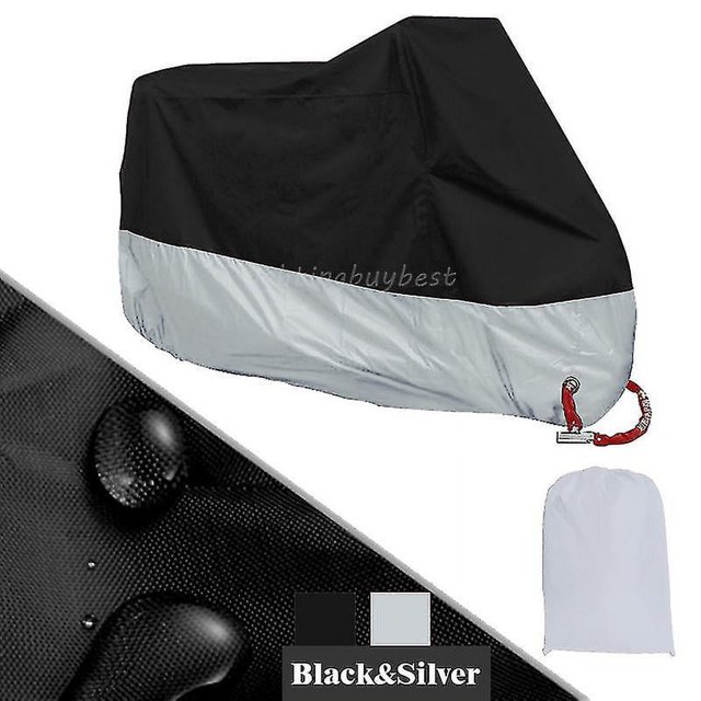 Xxxl/xxxxl Funda para motocicleta Protector ultravioleta impermeable para exteriores a prueba de polvo-todo negro