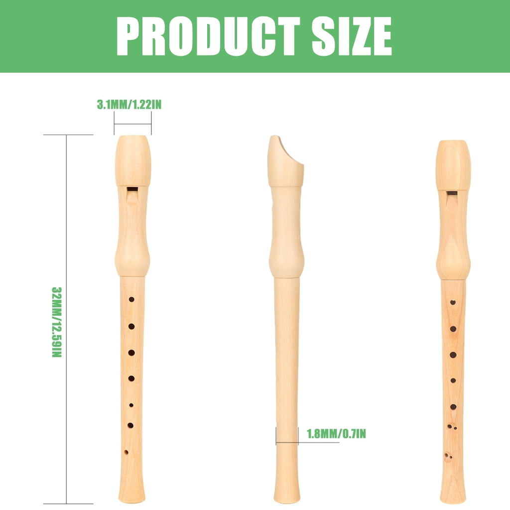 ROZYARD Soprano Recorder 8 Hole Wood Recorder German British Fingering Treble Flute with Cleaning Rod and Carry Box Set