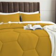 thumbnail image 4 of 1 Piece Honeycomb Design Comforter, 800 TC, 100% Egyptian Cotton, Full/Queen Size Gold Solid, 4 of 5
