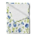 thumbnail image 2 of Green Flower Soft Flannel Fleece Blanket, Floral Pattern Abstract Rose Design Romance Valentines Day Inspired, Cozy Plush for Indoor and Outdoor Use, 50" x 60", Blue Pale Green White, by Ambesonne, 2 of 5