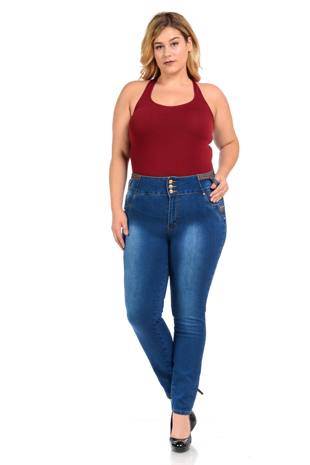 high waisted jeans on plus size