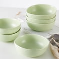 thumbnail image 5 of Stone + Lain Delilah Porcelain Collection Dish Set, 6 Bowls (6-inch) Service for 6, Lime Green, 5 of 6
