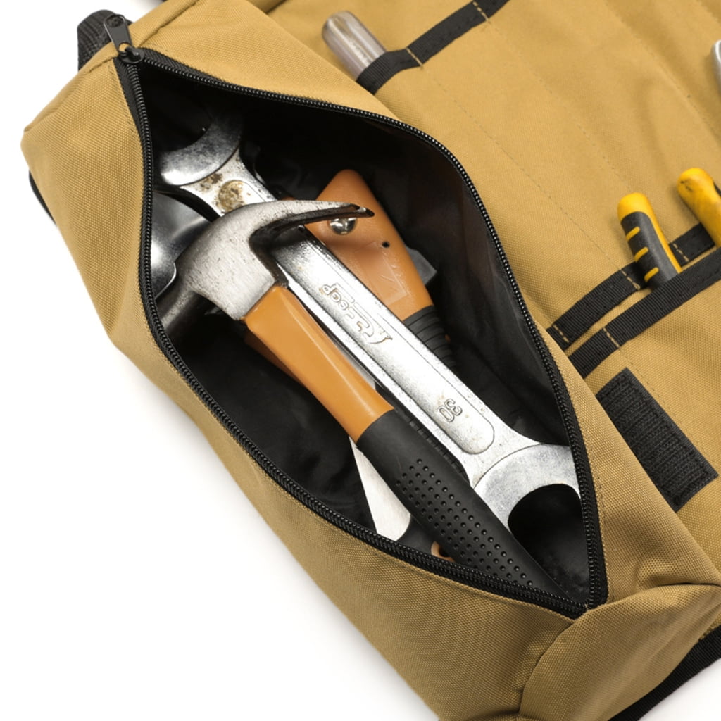 Portable Tool Storage Bag with Multi Pockets Hardware Tool Pouches Rolling Up Organizers Bag for Mechanics Electrician