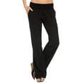 thumbnail image 1 of Pantalones de algodón y lino con cordón para mujer: pantalones holgados y casuales de pierna recta con bolsillos, para llevar en la oficina en verano, 1 of 8