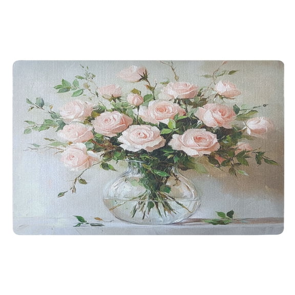BZSMCE Floor Mats 32x20in Blooming Blush Roses Creativity Doormats