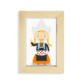 thumbnail image 1 of Pigtails Girl Países Bajos Cartoon Escritorio de madera Arte Pintura 5x7 pulgadas marco de foto foto, 1 of 4