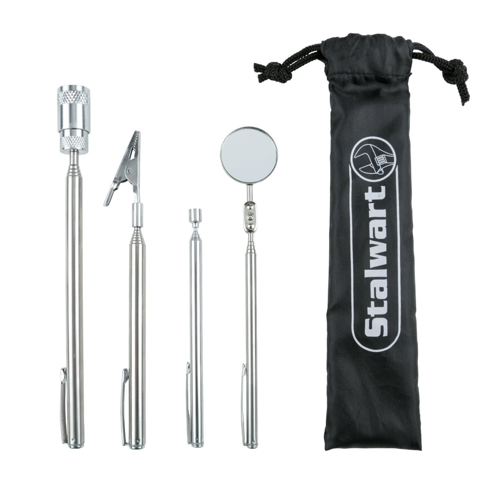 Telescoping Tools Kit, 4 Piece Extendable Tool Kit With Pickup
