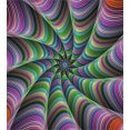 thumbnail image 3 of Fractal Duvet Cover Set, Psychedelic Tentacles Converging into Flower Form Infinity Spinning Focus Design, Decorative 2 Piece Bedding Set with 1 Pillow Shams, Twin Size, Green Purple, by Ambesonne, 3 of 3