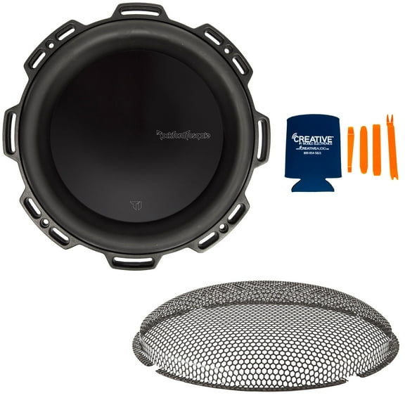 Rockford Fosgate T1D210 Power Series T1 10" Dual 2-Ohm Subwoofer and a T1SG10 10” Stamped Mesh Grille Insert