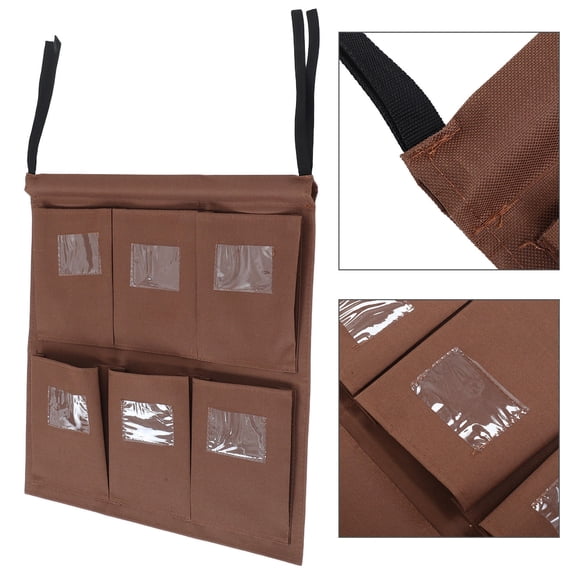 Hotel Housekeeping Cleaning Cart Bag Pocket Organizer for Cleaning Supplies Utility Cart Accessories Car Detailing Bag with Transparent Label