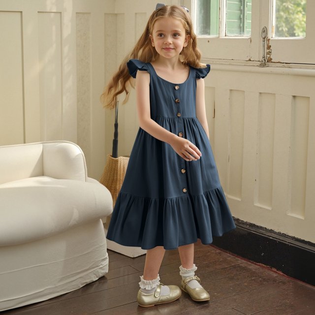 Robes pour Fille, Robe d'Été pour Filles, Robe d'Anniversaire pour Tout-Petit, Robe de Fête, Vêtements pour Bébé Fille 4-5 Ans