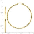 thumbnail image 2 of 10K 1.5x50mm Diamond Cut Hoop Earrings in 10k Yellow Gold, 2 of 2