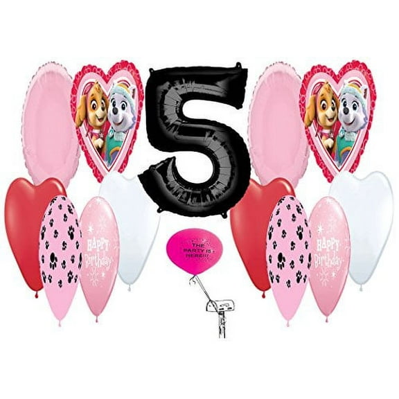 Paw Patrol Skye and Everest Balloon Pack with Birthday Number (2-7) (5)