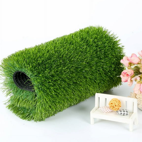 PreAsion Artificial Grass Lawn Mat Synthetic Turf Landscape Fake Lawn Pet Dog Area Encrypted Green Garden Yard Indoor Outdoor 32.8x6.56ft Carpet