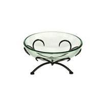 Cheungs 6135RD Olivan Tempered Glass Bowl & Metal Stand - Round