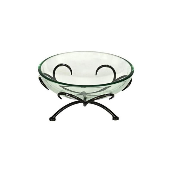 Cheungs 6135RD Olivan Tempered Glass Bowl & Metal Stand - Round