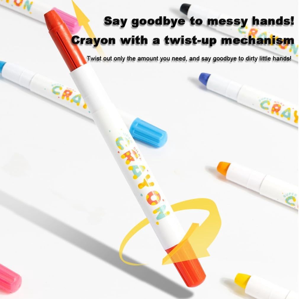 Mess-Free Art Set With Jumbo Twistable Crayons In 12/24/36/48 Colors