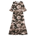 thumbnail image 4 of Toddler Girls Short Sleeve Dress Camouflage Print Summer A-Line Cute Maxi Casual Sundress Camouflage 4-5 Years, 4 of 7