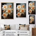 thumbnail image 4 of Designart "White Affodils love expression III" Floral Floater Framed Canvas Wall Art, 4 of 7