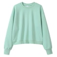 thumbnail image 2 of MEZZALL Women Sweatshirts Solid Color Long Sleeve Short Crewneck Casual Versatile Basic Daily Outdoor Breathable Pullover Tops, 2 of 3