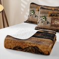 thumbnail image 4 of Feelyou Cabin Outdoor Fishing Quilt King for Men Boys, Mountain Lake Animal King Coverlet Set, Brown, 3pcs, 4 of 7