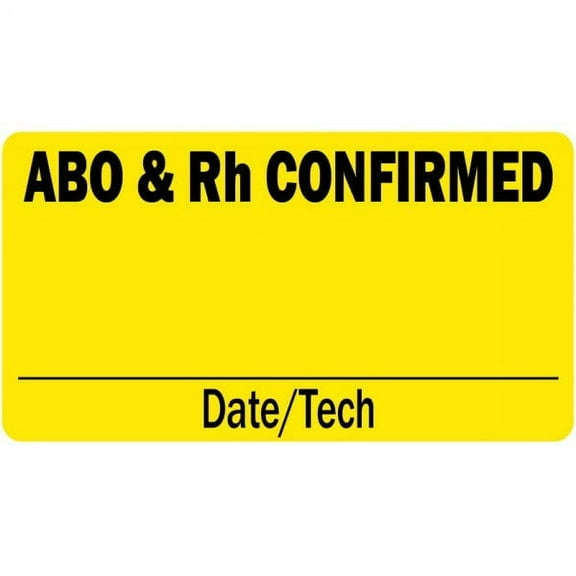 ABO and Rh Confirmed Medical Labels
