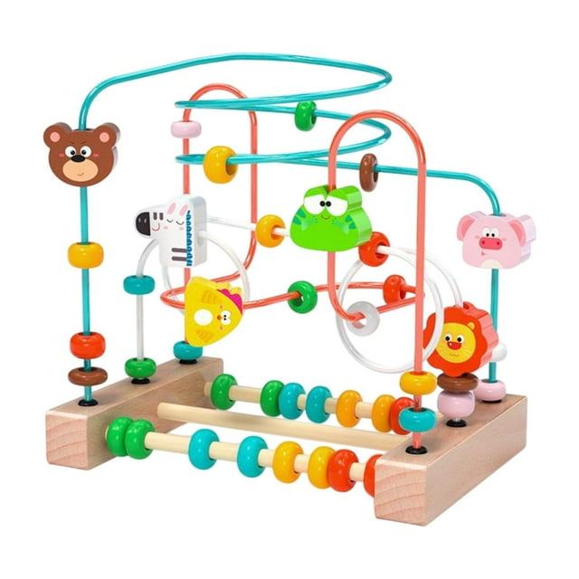 Bead Maze Toy Circle Educational Circle Animales Matemáticas Regalos de cumpleaños Habilidades sensoriales Contando razonamiento espacial Beads Roller