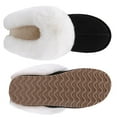 thumbnail image 5 of Comwarm Fuzzy House Slippers for Women Fluffy Memory Foam Suede Slippers with Faux Fur Collar Indoor Outdoor,Black, 5 of 9