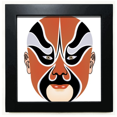 thumbnail image 1 of Opera de Beijing Peking opera Facial Mask Mesa de pared con marco cuadrado negro, 1 of 4
