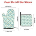 thumbnail image 2 of Pofeuu Daisy Floral A Print Oven Mitts and Pot Holders 4 pcs Set,High Heat Resistant 500 Degree Extra Thicken Long Kitchen Cotton Oven Glove for Cooking, 2 of 6