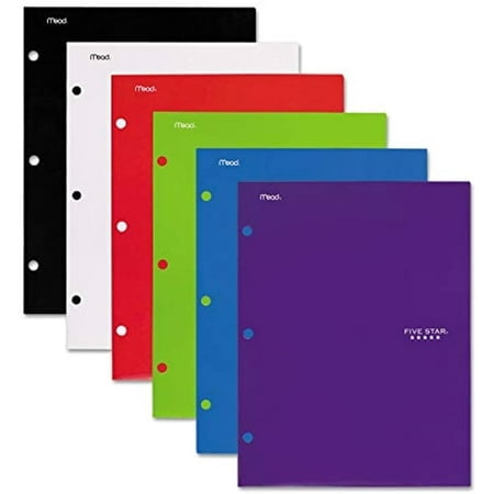 Four-Pocket Portfolio, 8 1/2 x 11, Assorted Colors, Traditional Design, 4/Pack [ESS]