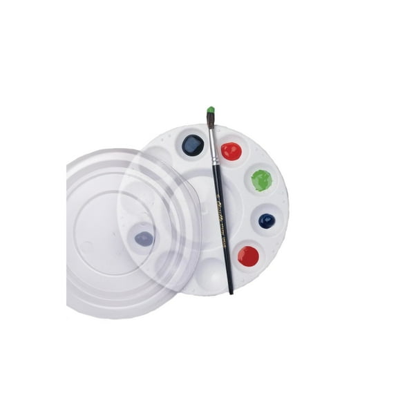 Plastic Paint Palette with Lid, 7 Inches, Pack of 12