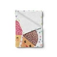 thumbnail image 2 of Hello Summer Soft Flannel Fleece Throw Blanket, Flavored Ice Cream Cones Topping with Lettering and Polka Dots Childish, Cozy Plush for Indoor and Outdoor Use, 70" x 90", Multicolor, by Ambesonne, 2 of 5