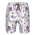 thumbnail image 4 of Kdxio Lavender Flowers Pattern Mens Casual Shorts - Drawstring Summer Beach Sports Shorts for Men, 4 of 9